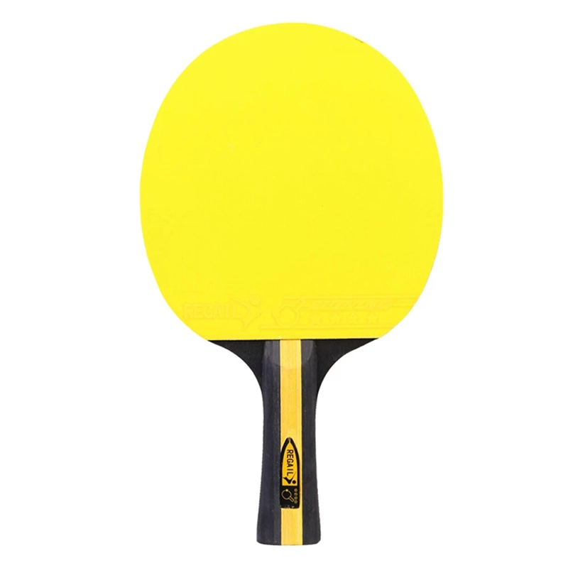 Raquette de ping pong, bois et caoutchouc, attaque, offensive, couleur jaune