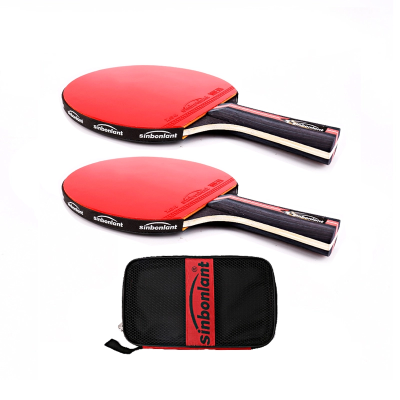Raquette de ping pong, semi pro 5 étoiles, lame carbone Raquette de ping pong semi pro 5 etoiles lame carbonne sinbonlant manche long