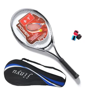 Raquette de tennis, entrainement adultes avec sac de transport et 1 grip offert noir