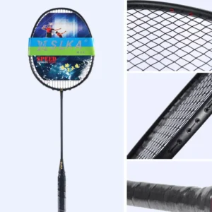 Raquette badminton, avec housse de transport, noir confortable