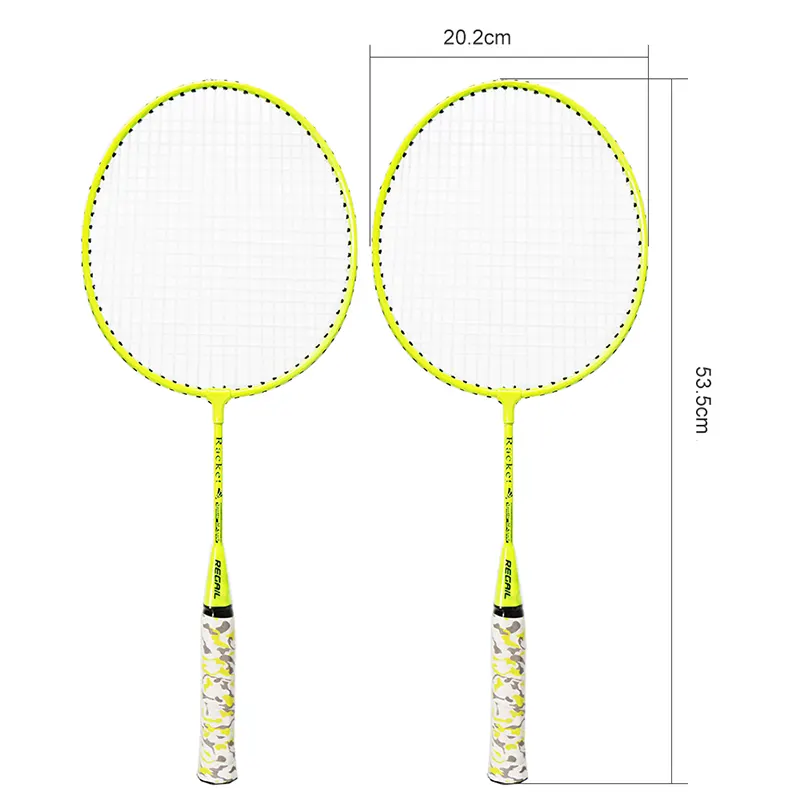 Raquette badminton enfant, ensembre de 2 raquettes avec une housse de transports et 2 volants, orange, vert ou jaune dimensions