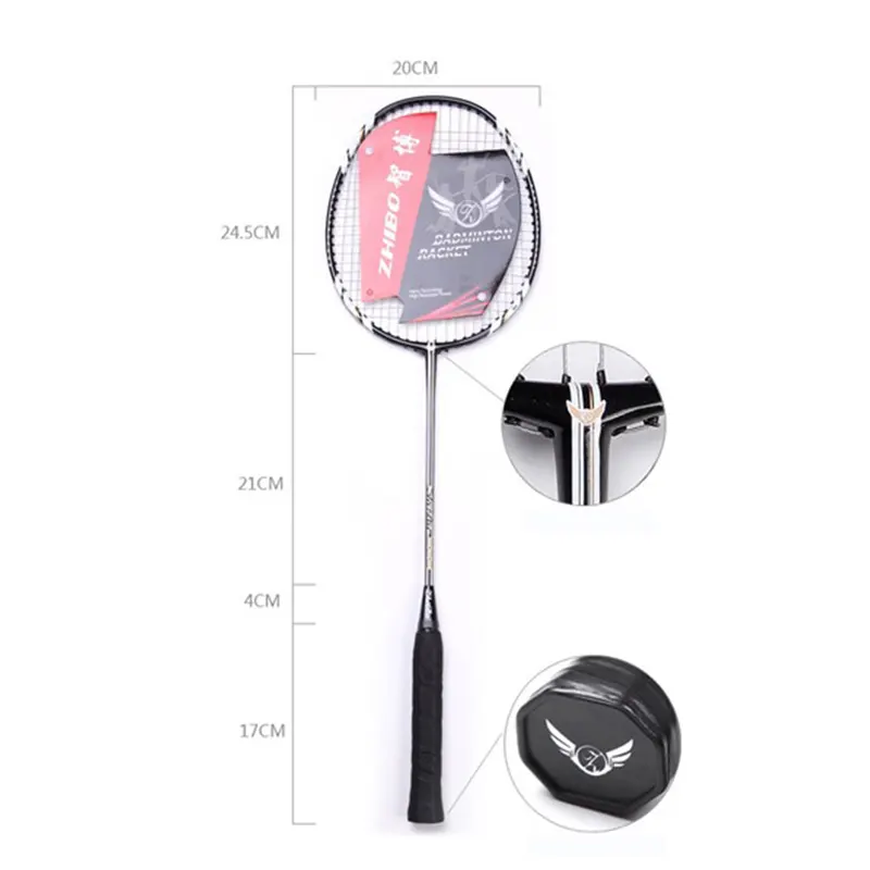 Raquette badminton, ensemble de 2 raquettes et d'une housse de transport dimensions