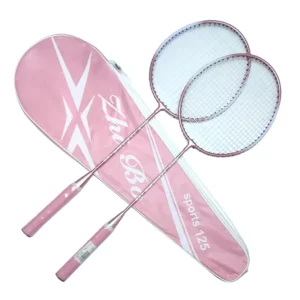 Raquette badminton, ensembre 2 raquettes avec housses de transport, rose