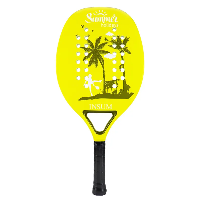 Raquette beach tennis, en fibre de carbone, jaune