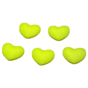 Antivibrateur tennis, en silicone, lot de 5 cœurs jaune