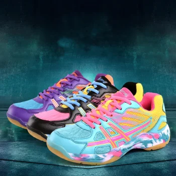 Chaussures badminton, légères et respirantes, du 31 au 45, violet rose ou noir
