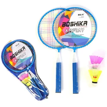 Raquette badminton enfant, ensemble de 2 raquettes, niveau débutant bleu